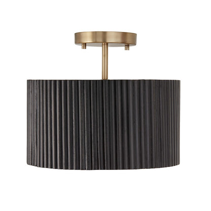 Capital Lighting Donovan 1 Light Semi Flush Mount, Black Stain/Brass - 250711KR