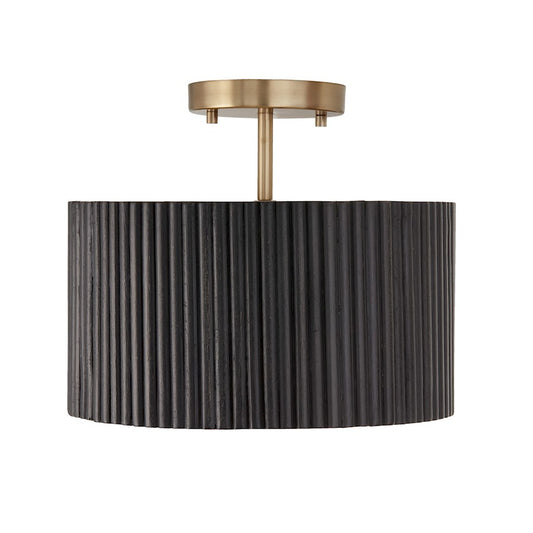 Capital Lighting Donovan 1 Light Semi Flush Mount, Black Stain/Brass - 250711KR