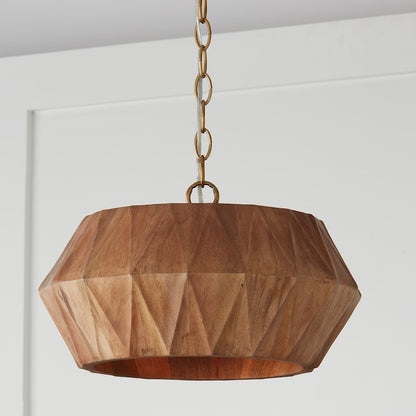 Capital Lighting Nadeau 1 Semi Flush Mount, Wood/Patinaed Brass