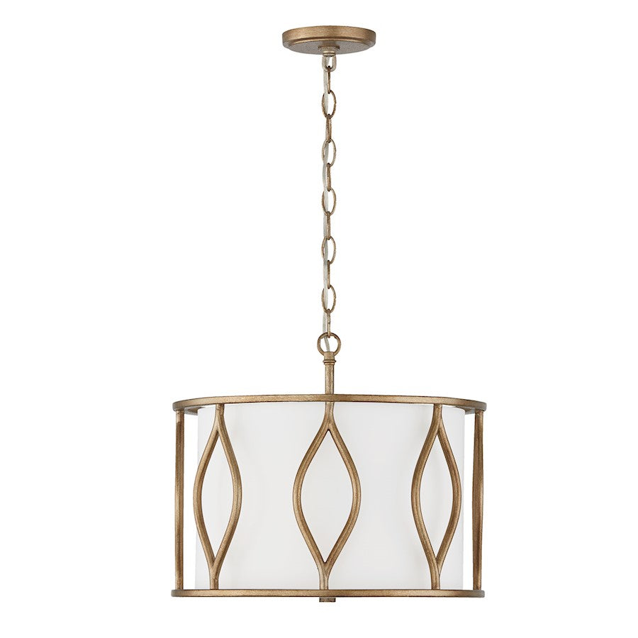 Capital Lighting Cohen 3 Semi Flush Mount, Mystic Luster/White