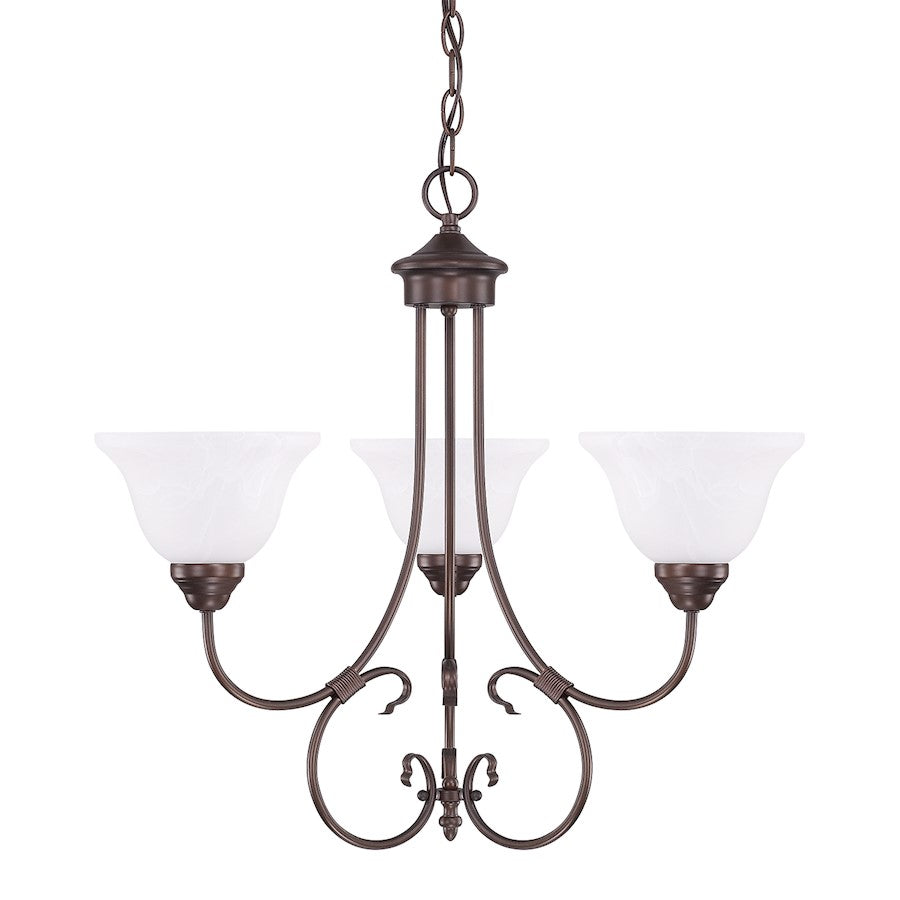 HomePlace by Capital Lighting Hometown 3-LT 23" Chandelier, Bronze - 3223BZ-220