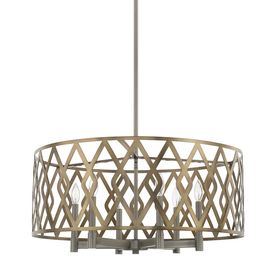 Capital Lighting 6 Light Pendant, Aged Metal - 325761AM