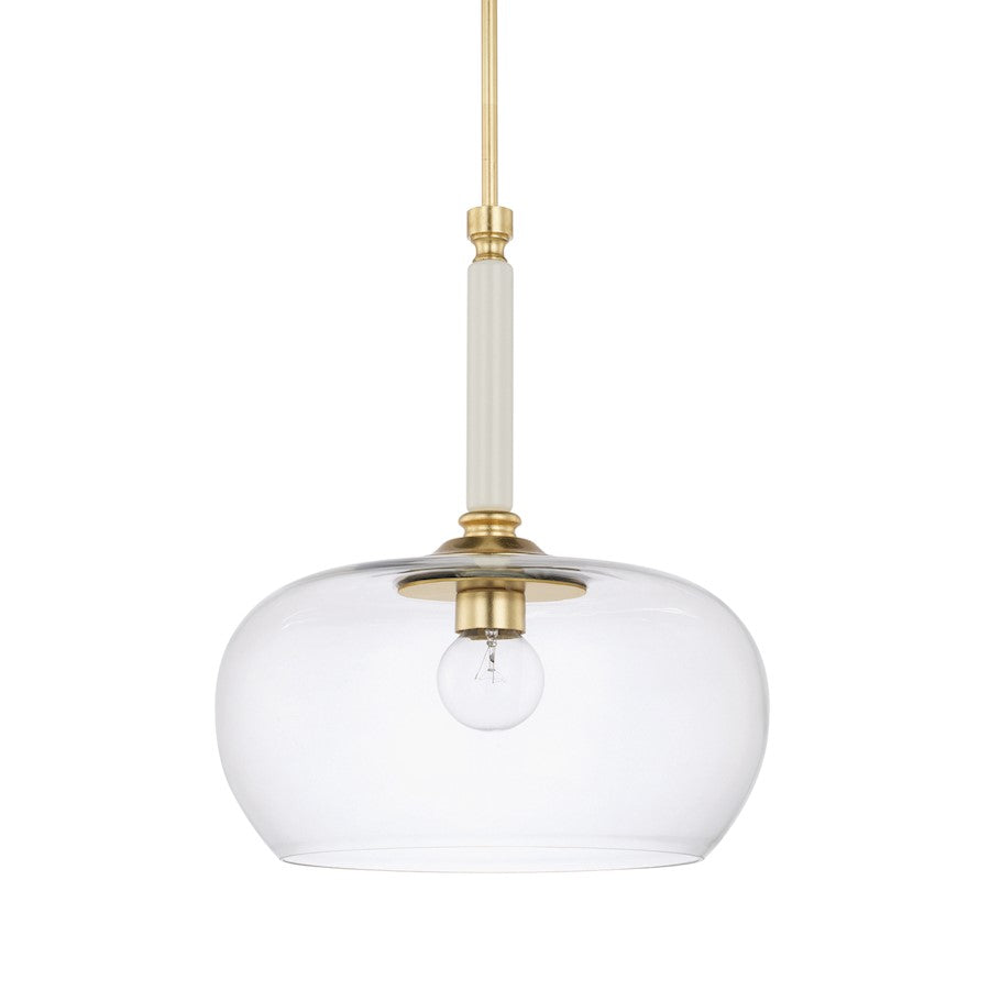 Capital Lighting 1 Light Pendant, Whisper White - 325811WP-438