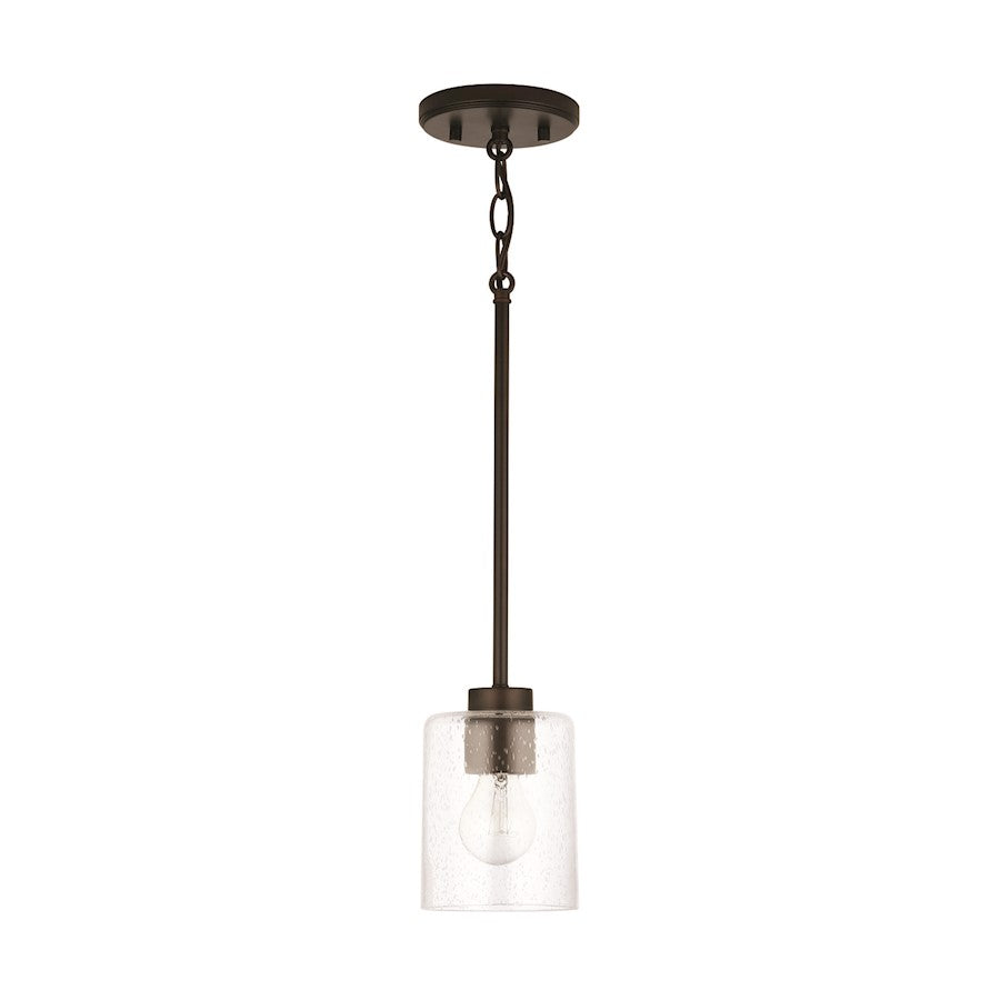 Capital Lighting Greyson 1-Light Pendant, Bronze/Clear Seeded - 328511BZ-449