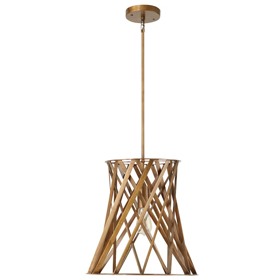 Capital Lighting 1 Light Pendant, Patinaed Brass - 330415PA