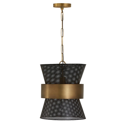 Capital Lighting Loren 1 Light Pendant, Patinaed Brass/Black - 330417PK