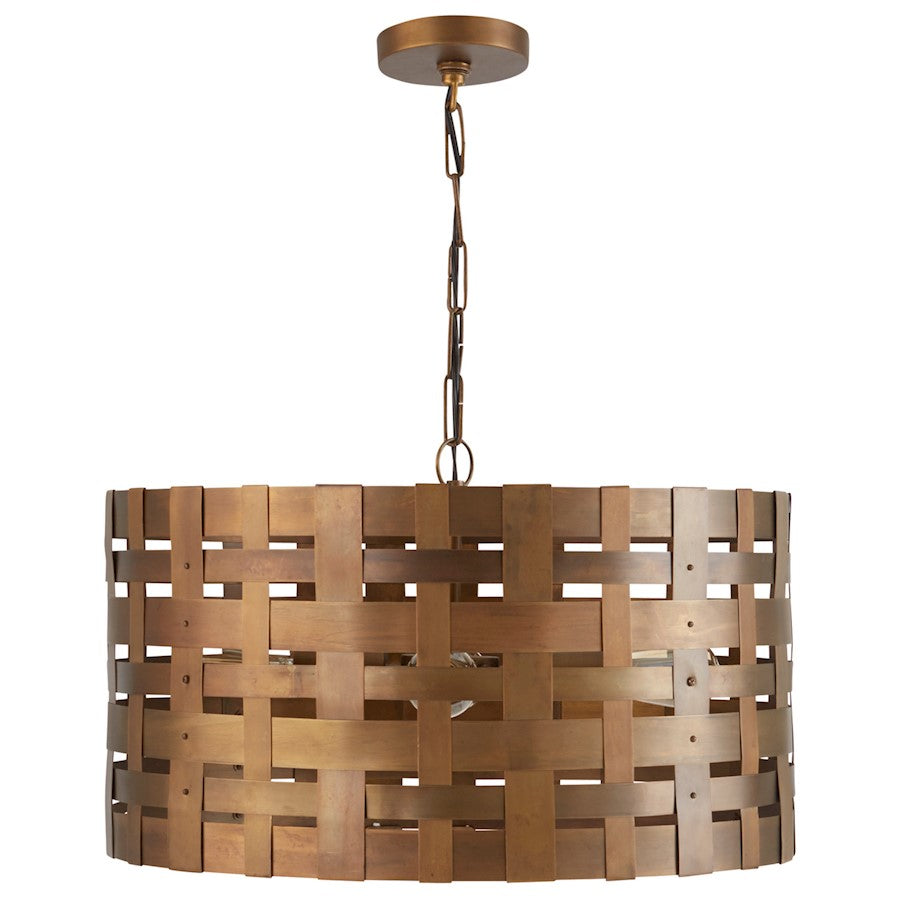 Capital Lighting 4 Light Pendant, Patinaed Brass - 330441PA