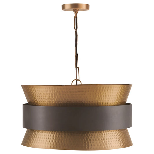 Capital Lighting 4 Light Pendant, Patinaed Brass and Dark Zinc - 330446PZ