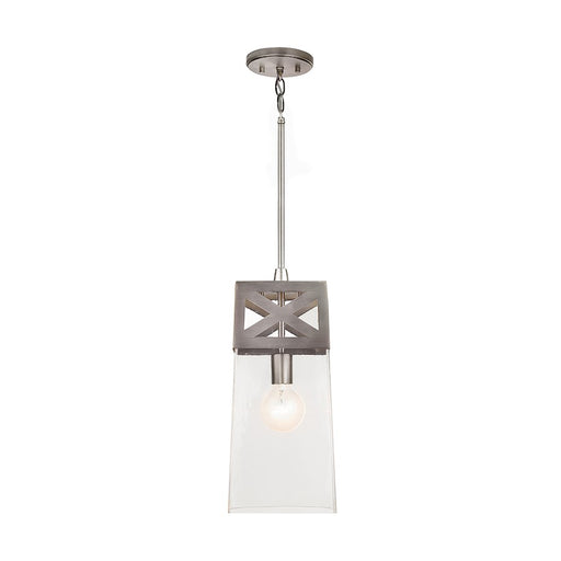 Capital Lighting 1 Light Pendant, Brushed Nickel with Clear Glass - 332511BN