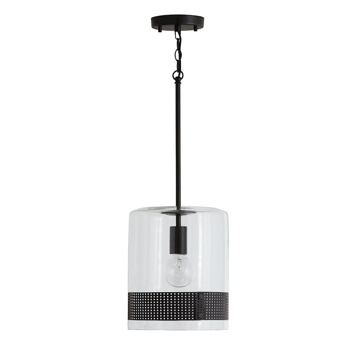 Capital Lighting 1 Light Pendant, Matte Black with Clear Glass - 335911MB