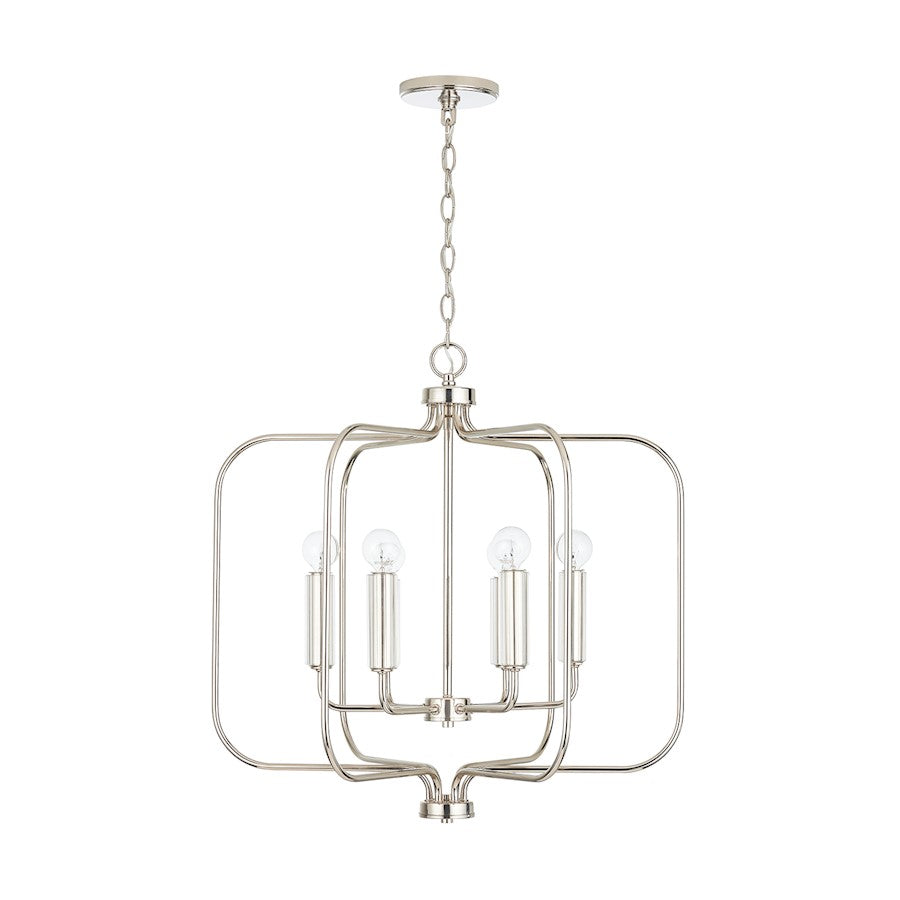 Capital Lighting Della 6 Light Pendant, Polished Nickel - 337561PN