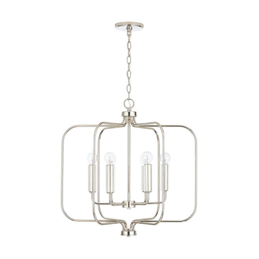 Capital Lighting Della 6 Light Pendant, Polished Nickel - 337561PN