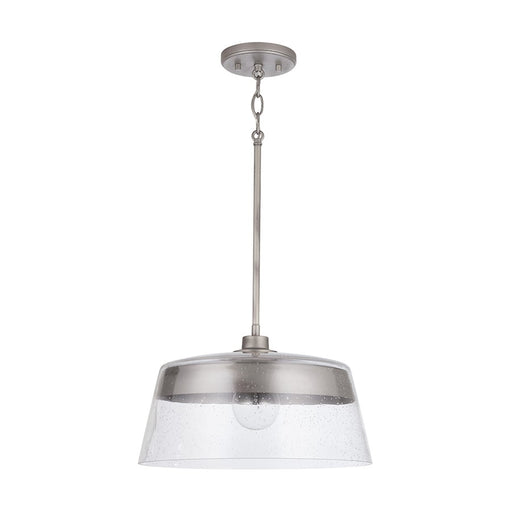 Capital Lighting Decker 1-Light Large Pendant, Washed Grey/Clear - 338212WY