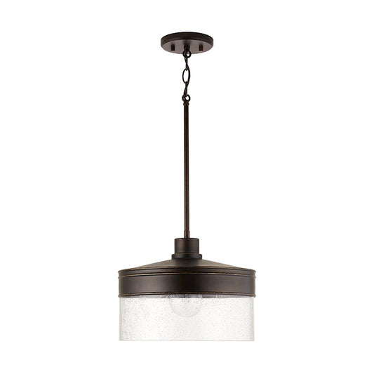 Capital Lighting 1-Light Pendant, Buffed Bronze/Clear Seeded - 338412FZ