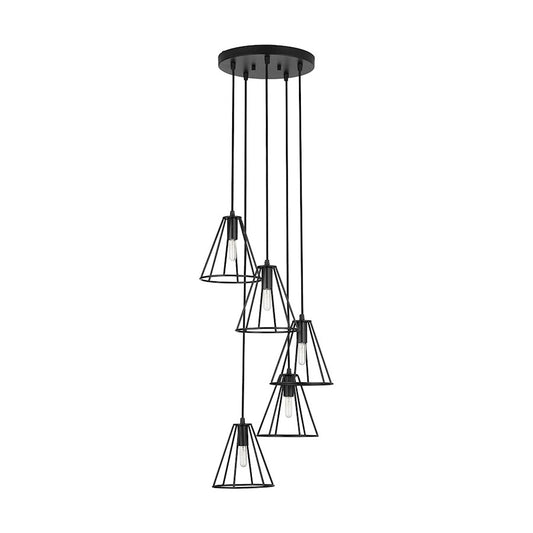 Capital Lighting 5-Light Pendant, Matte Black - 339155MB