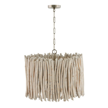 4 Light Pendant in Brushed Pewter