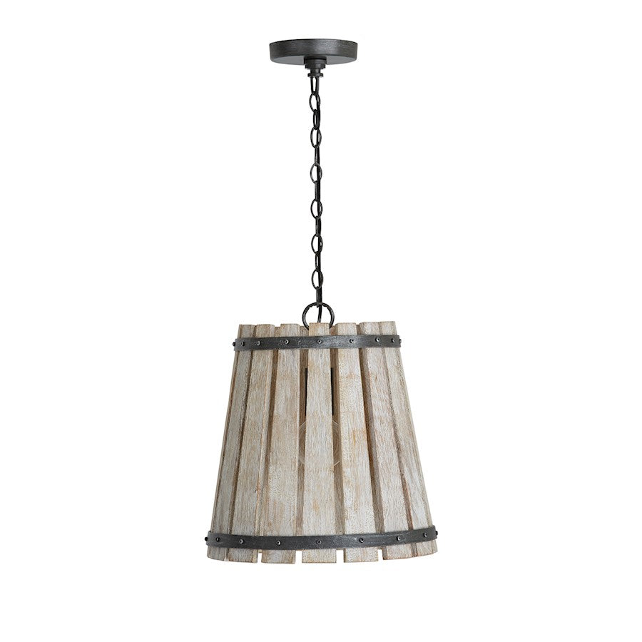 Capital Lighting Remi 1-Light Pendant, Brushed White Wash Nordic Iron - 340411WN