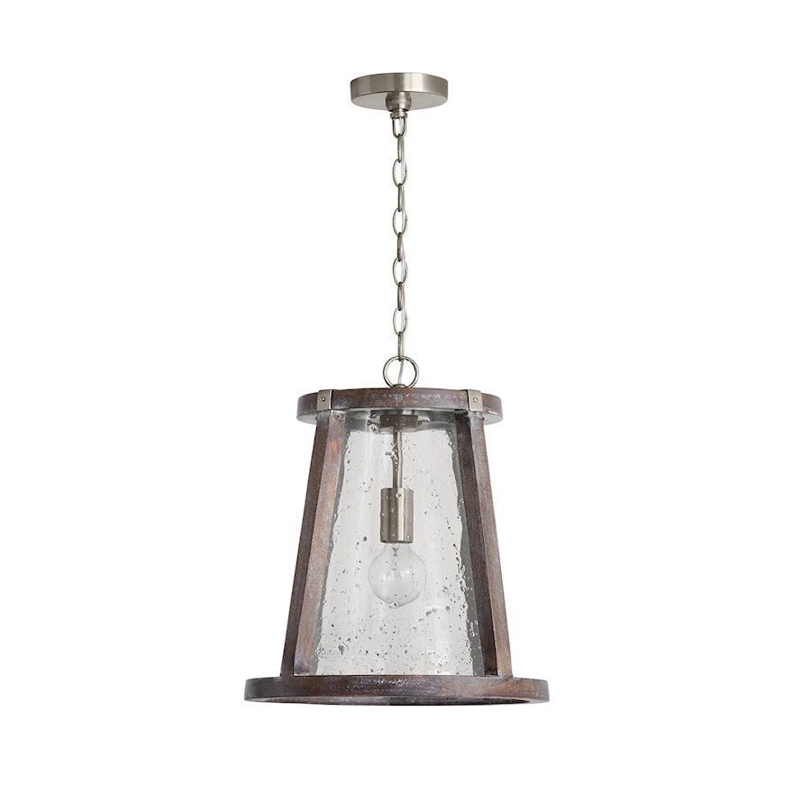 Capital Lighting Connor 1-LT Large Pendant, Black Matte Nickel/Clear - 340512HN