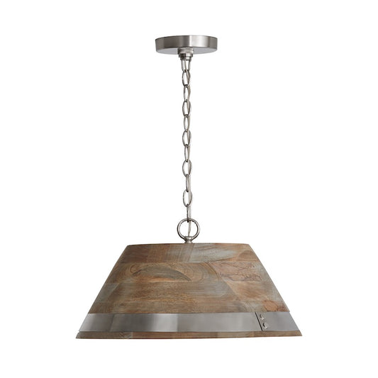 Capital Lighting Hugo 1-Light Large Pendant, Grey Wash Matte Nickel - 340813GN