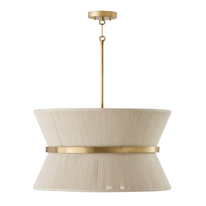 Capital Lighting Cecilia 8 Light Pendant, Natural Rope/Patinaed Brass - 341281NP