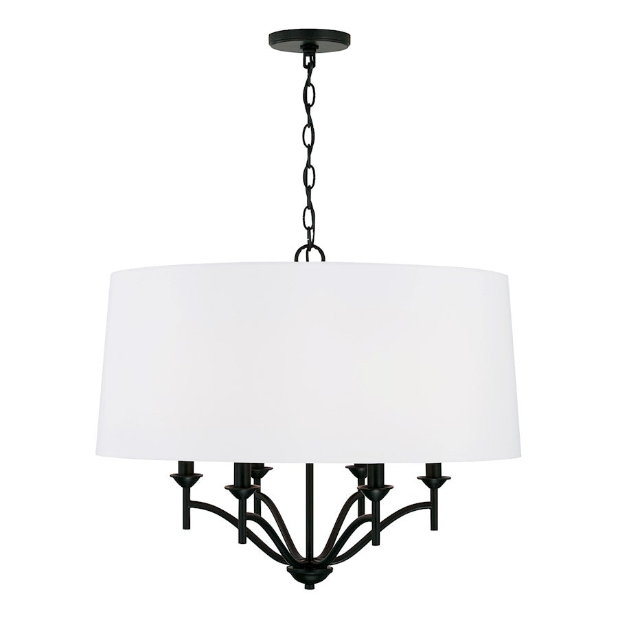 Capital Lighting Peyton 6 Light Pendant in Matte Black - 342061MB