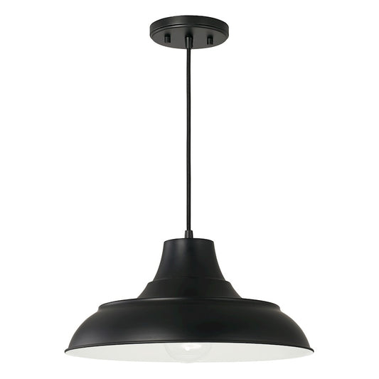 Capital Lighting Jones 1 Light Pendant in Matte Black - 342111MB