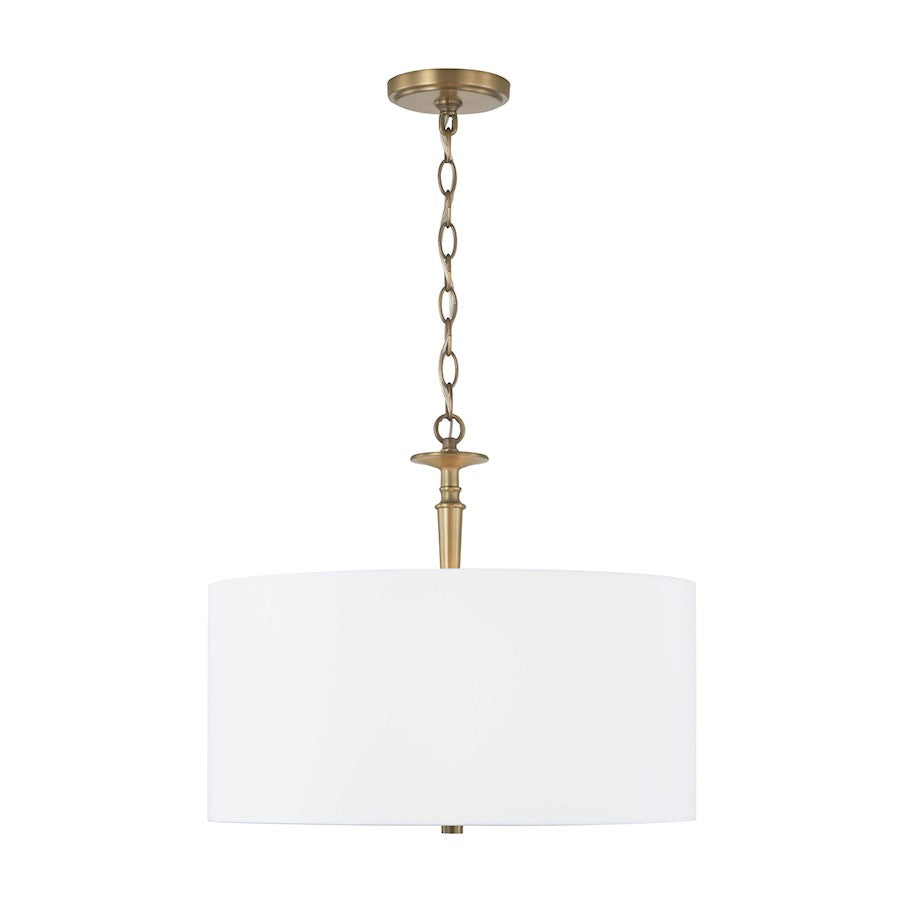 Capital Lighting Abbie 3 Light Pendant in Aged Brass - 342631AD