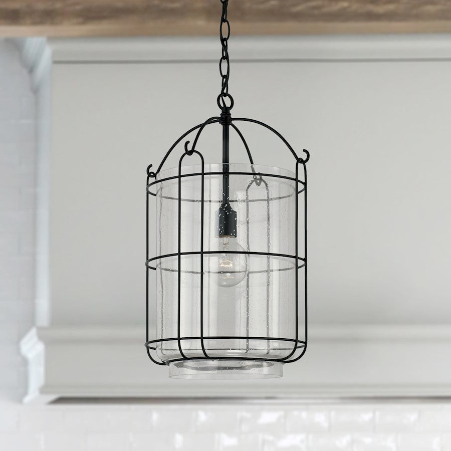 1 Light Pendant, Matte Black