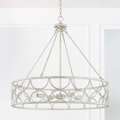 4 Light Pendant in Winter White