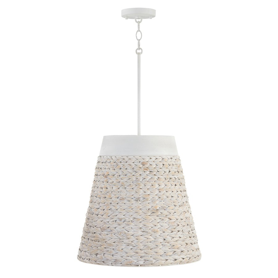 Capital Lighting Tallulah 4 Light 18" Pendant, Chalk Wash - 343941HW