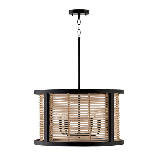 Capital Lighting Rico 4 Light Pendant, Flat Black - 344061FK