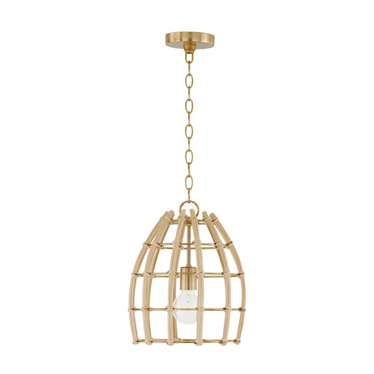 Capital Lighting Wren 1 Light Pendant, Matte Brass - 344111MA