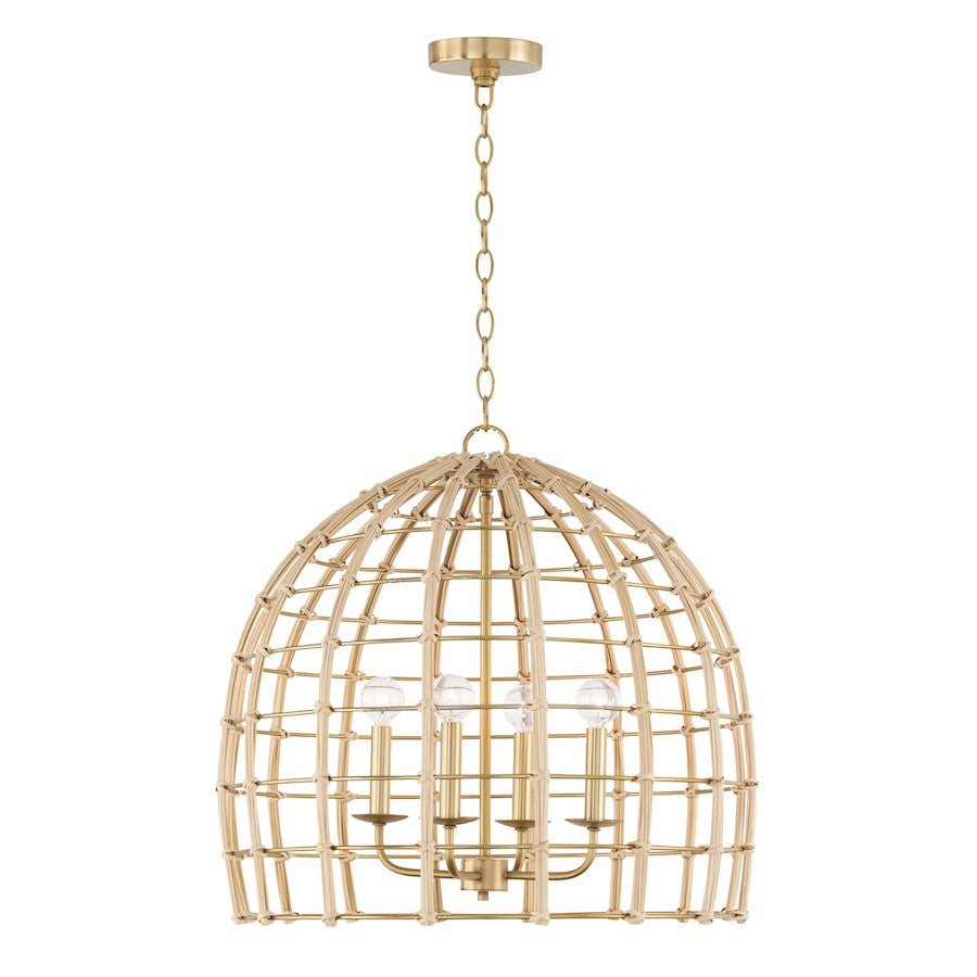 Capital Lighting Wren 4 Light Pendant, Matte Brass - 344141MA