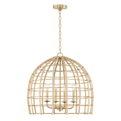 Capital Lighting Wren 4 Light Pendant, Matte Brass - 344141MA