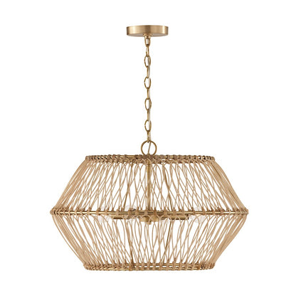 Capital Lighting Wren 4 Light Pendant, Brass/Natural - 344142MA