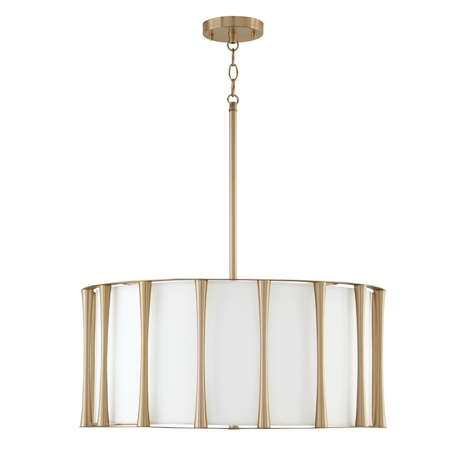 Capital Lighting Bodie 4 Light Pendant, Matte Brass - 344641MA