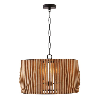 Capital Lighting Archer 4 Light Pendant, Light Wood/Matte Black - 344642WK