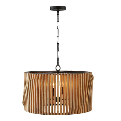 4 Light Pendant, Light Wood