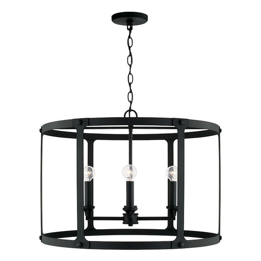 Capital Lighting Brennen 4 Light Pendant, Black Iron - 344941BI