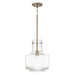 Capital Lighting Nyla 1 Light Pendant, Aged Brass/Clear Fluted - 345111AD