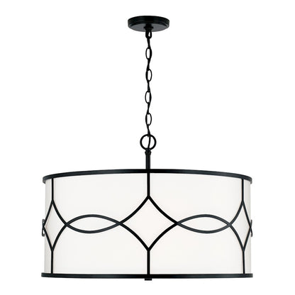 Capital Lighting Avery 4 Light 24" Pendant, Matte Black - 345741MB