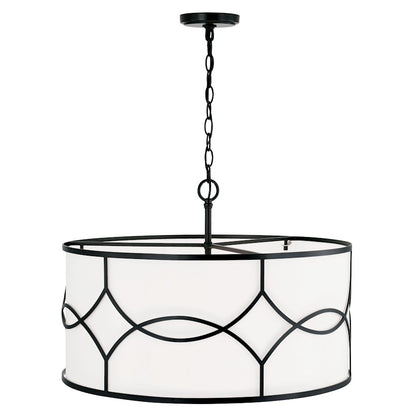 4 Light 24" Pendant, Matte Black