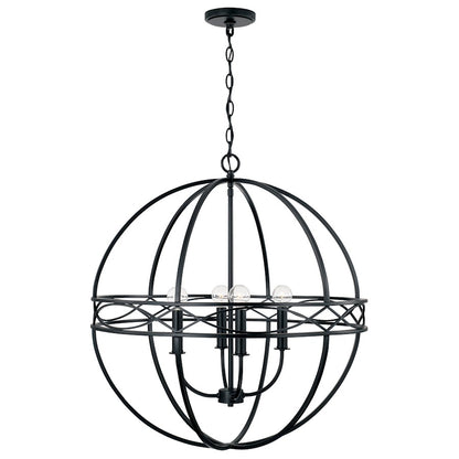 4 Light 26" Pendant, Matte Black