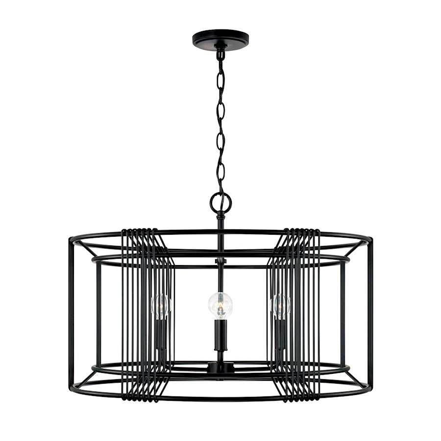 Capital Lighting Lennon 4 Light Pendant, Matte Black - 346041MB