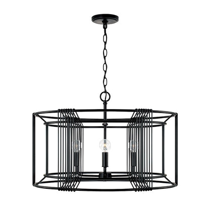 Capital Lighting Lennon 4 Light Pendant, Matte Black - 346041MB