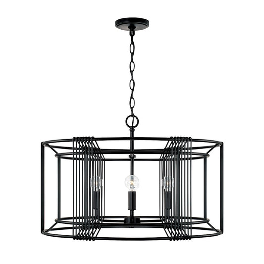 Capital Lighting Lennon 4 Light Pendant, Matte Black - 346041MB