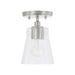 Capital Lighting Baker 1 Light 5.5" Pendant, Nickel/Clear Seeded - 346911BN-533