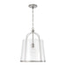 Capital Lighting Madison 1 Light Pendant, Brushed Nickel/Clear Seeded - 347011BN