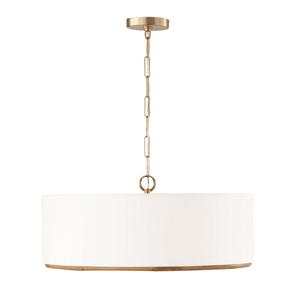 4 Light Pendant, Brass