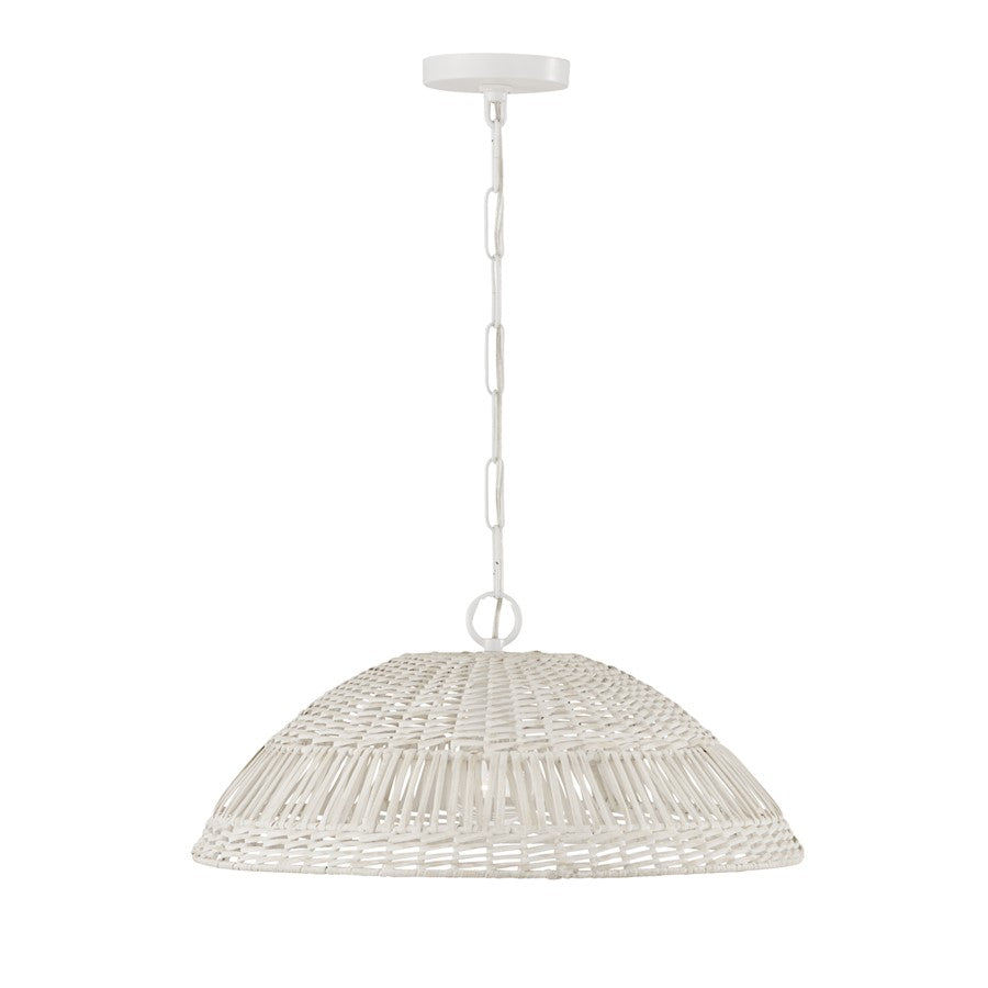 Capital Lighting Small Naomi 1 Light Pendant, White - 347511HH